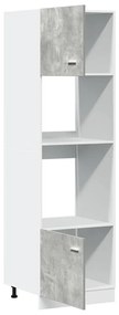 betonszürke forgácslap mikrohullámú sütő szekrény 60x57x207 cm