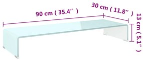 zöld üveg TV állvány/monitor magasító 90 x 30 x 13 cm