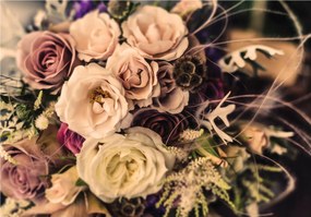 Flizelin fotótapéta Rózsa csokor kert Provence elegáns 416x290 +ragasztó