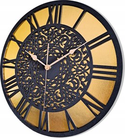 Dekoratív Falióra, Arany/fekete, Keleti Dísz, Zajmentes