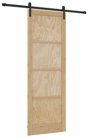 Csúszó Ajtó Természetes és fekete 83 x 232 cm