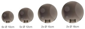 BUBBLES GLASS SHADES SET 15 SMOKY