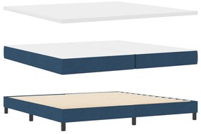 Box Spring Ágy Matraccal Kék 200x200 cm Szövet