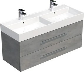 SAT Cube Way Fürdőszobaszekrény mosdóval 120x53x46 cm beton matt CUBE461202BESAT