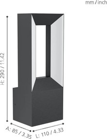 EGLO 98725 RIFORANO Modern Kültéri Fali Lámpa Fehér, Fekete LED IP44