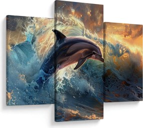 Kép - Delfin, illusztrációk (90x60 cm)
