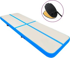 vidaXL kék PVC felfújható tornamatrac pumpával 700 x 100 x 20 cm