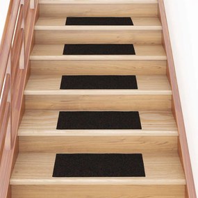 öntapadós lépcsőszőnyegek 30 db 60 x 25 cm sötétbarna téglalap alakú