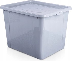 Tároló Doboz Gurulós Fedéllel Átlátszó 30L