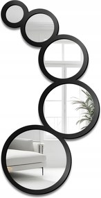 Dekorációs tükör 5 karika Dyzma fekete Mdf keretben 100x202 fali