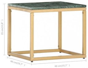 zöld márvány textúrájú valódi kő dohányzóasztal 40 x 40 x 35 cm