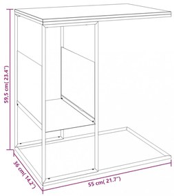 fekete szerelt fa kisasztal 55x36x59,5 cm