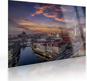 Kép - Naplemente Berlin felett (üvegen) (70x50 cm)