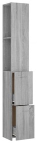 szürke sonoma színű szerelt fa fürdőszobaszekrény 25x26,5x170cm