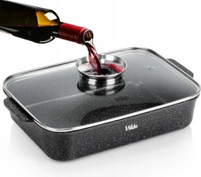 Gránit sütőtál fedővel 3,5L-es tűzhelyhez