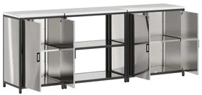 Konyhai Tároló Készlet polcokkal 3 pcs Ezüst 240 x 50 x 92 cm