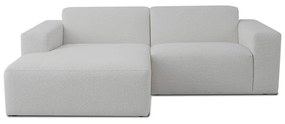 Fehér buklé sarokkanapé (bal oldali) Roxy – Scandic