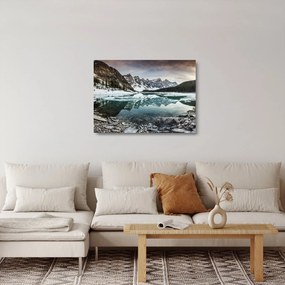 Kép - tó télen (üvegen) (70x50 cm)