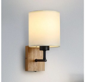Brilagi Brilagi - Fali lámpa 1xE27/25W/230V tölgy/fekete/krémes BG1560
