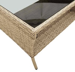 vidaXL 2 személyes bézs polyrattan kerti kanapé asztallal&amp;párnával