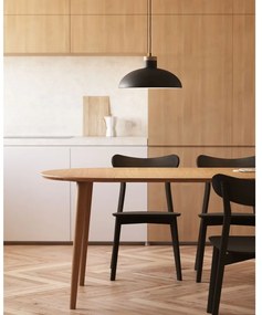 Natúr színű kerek bővíthető étkezőasztal tölgyfa dekorral ø 90 cm Oqui – Kave Home
