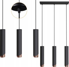 Mennyezeti függeszték lámpa fém túlnyúlás Bragi Fekete Réz 3xGU10 Led
