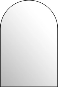 HOMCOM Ívelt Fali Tükör, Fürdőszobai Tükör, 60 x 90 cm, nagy felbontású, alumínium ötvözet kerettel, hálószobába, nappaliba, előszobába, fekete | Aoso