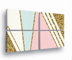 Vászonkép 120x80 Absztrakt geometria pasztell arany csillogás modern stílus