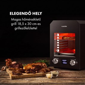 Klarstein Hannibal, magas hőmérsékletű grill, 2200 W, 850 °C, beltéri, rozsdamentes acél, ezüst