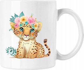 Virágos bögre Leopárd fehér 330ml