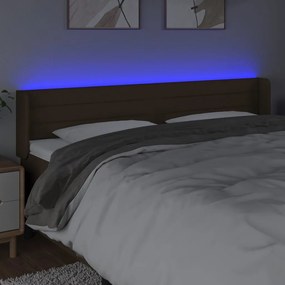 sötétbarna szövet LED-es fejtámla 163 x 16 x 78/88 cm