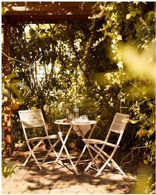 Bézs fém kétszemélyes kerti étkezőgarnitúra Arcas – House Nordic