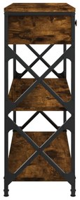 füstös tölgy színű szerelt fa tálalóasztal 75x28x75 cm