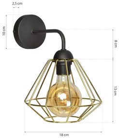 Fali lámpa LUPO 1xE27/60W/230V