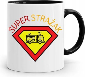 Fekete Bögre Tűzoltónak Szuper Tűzoltó nyomott mintával