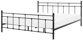 Franciaágy 180 cm LUXO (ágyráccsal) (fekete). 1007327