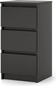 SIMPLE éjjeliszekrény 40 cm 3 fiók matt fekete