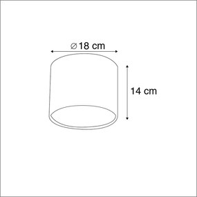 Fekete bársony lámpaernyő 18/18/14 arany belsővel