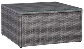 5 részes szürke polyrattan kerti bútorszett párnákkal