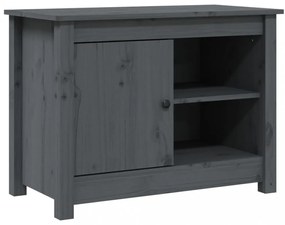 szürke tömör fenyőfa TV-szekrény 70 x 36,5 x 52 cm