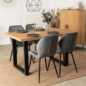 TOMAS bővíthető étkezőasztal 130–230 cm arany tölgy/fekete