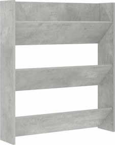 vidaXL betonszürke forgácslap fali cipősszekrény 80 x 18 x 90 cm