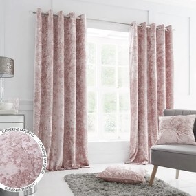 Rózsaszín függöny szett 2 db-os 168x229 cm Crushed Velvet – Catherine Lansfield