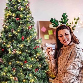 LED-es műfenyő több típusban, melegfehér-320 LED-es, 210 cm