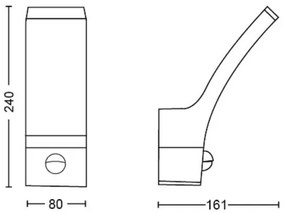 Philips - LED Kültéri fali lámpa érzékelővel SPLAY LED/3,8W/230V IP44