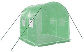 zöld acélvázas melegház 4 m² 2 x 2 x 2 m