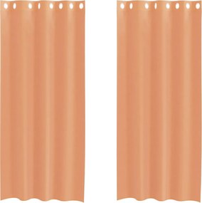 vidaXL 2 db terrakotta színű voile fátyolfüggönyök rojtokkal