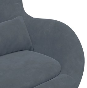 Tojásfotel Sötétszürke Bársonyos