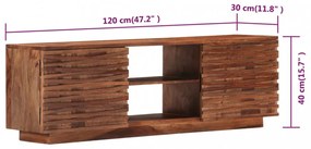 tömör akácfából TV-szekrény 120 x 30 x 40 cm