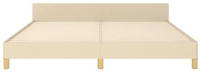 krémszínű szövet ágykeret matrac nélkül 180 x 200 cm